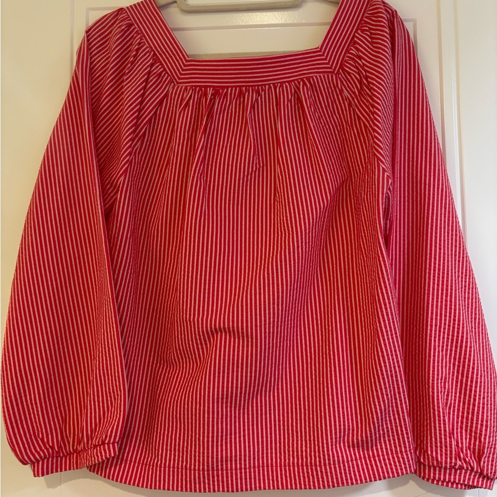 Red and White Striped Blouse - Picture 4 of 4